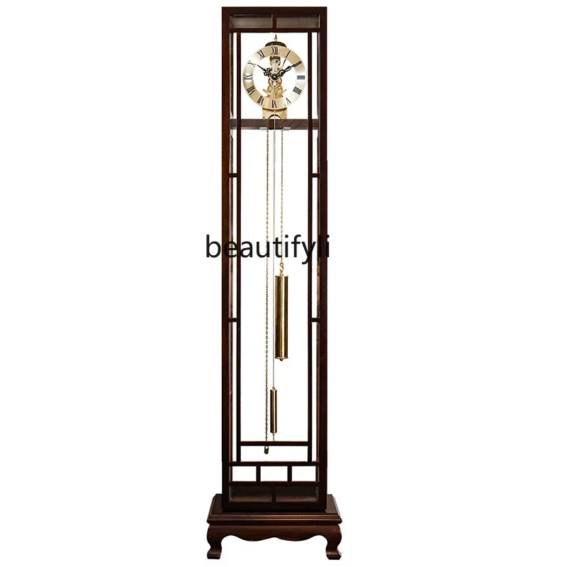 

new styleMechanical Perspective Chinese Retro Vertical Living Room Copper Mechanical Clock Core European Clock