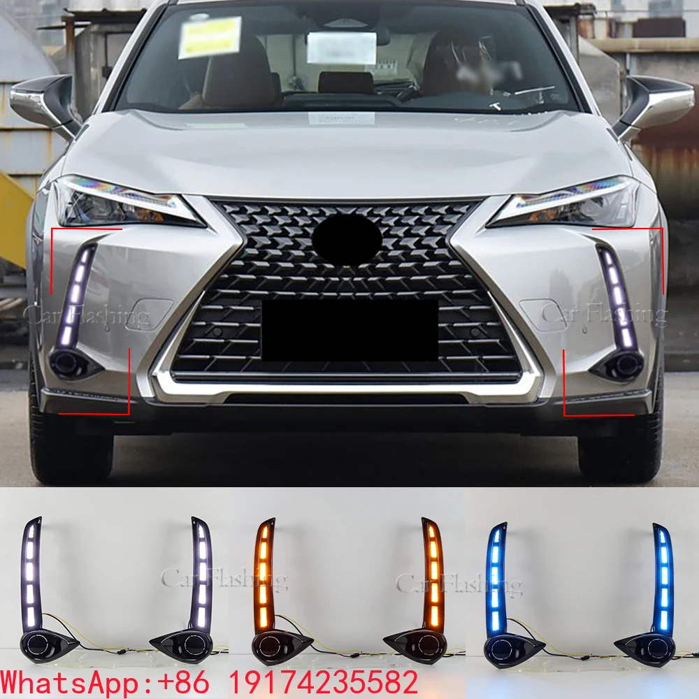 ForCar LED النهار تشغيل ضوء DRL ل UX 200 250h 2019 2020 2021 2022 2023 2024 2025 ضوء النهار مصباح الضباب مع بدوره إشارة #1