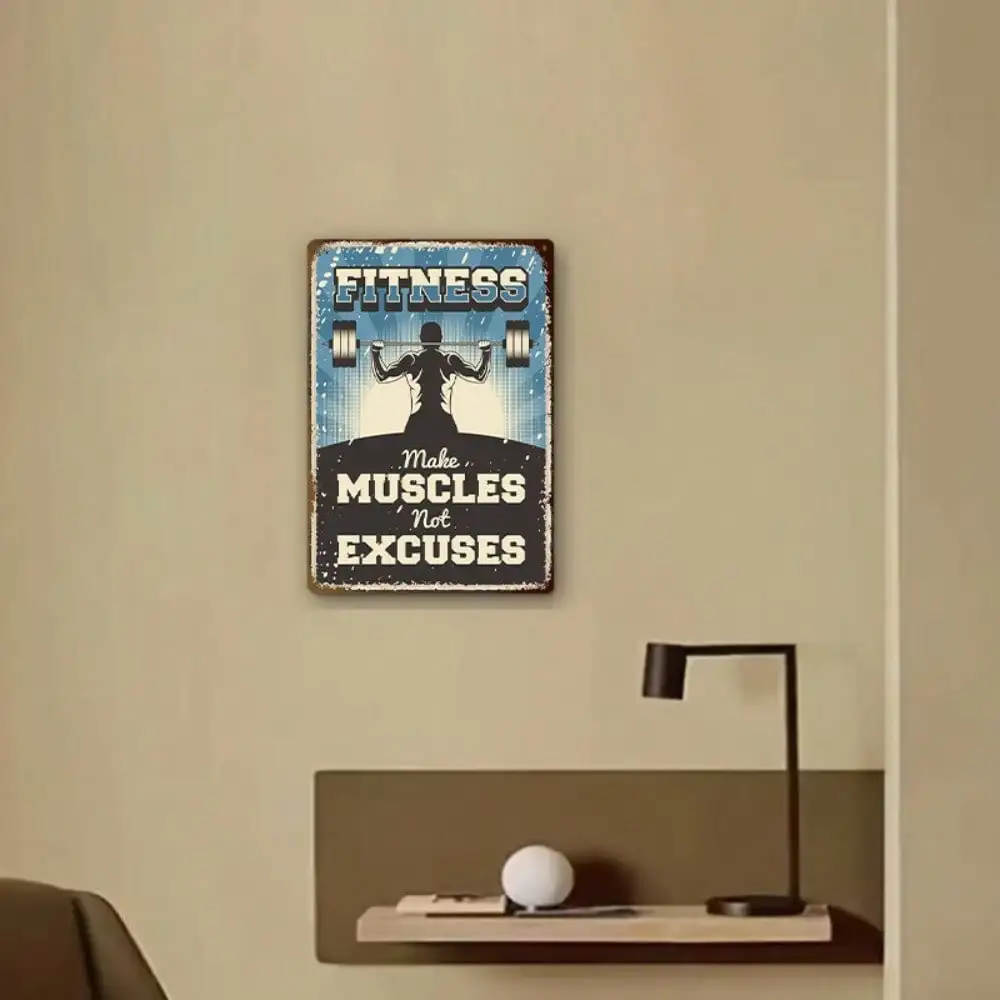 Panneau en étain pour faire des Muscles, pas des excuses, citation de motivation pour gymnastique/entraînement à domicile, 8x12 pouces/20x30 Cm, 1 pièce