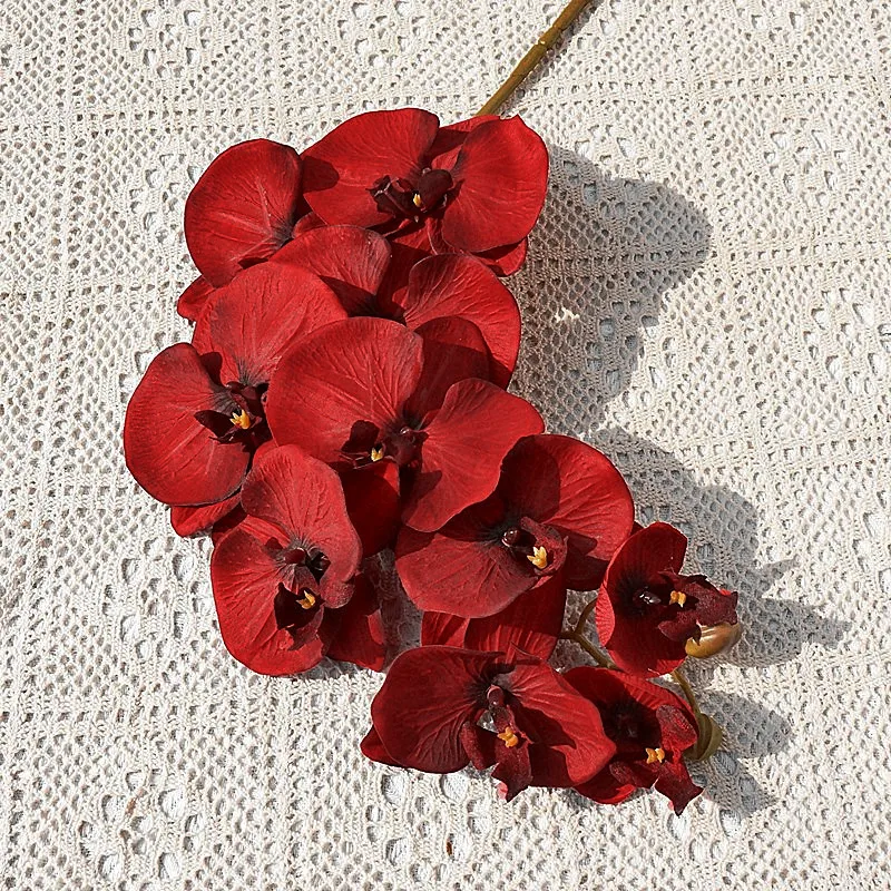10Heads big Artificial Orchid Flowers European Retro style Moth Butterfly Orchids Home Wedding Party Decoration fake silk flores