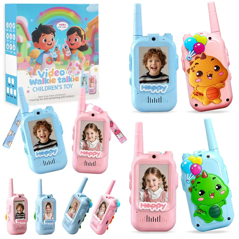 walkie-talkies-de-video-rosa-y-azul-para-ninos-paquete-de-2-para-interiores-y-exteriores-sonidos-variables-pantalla-visible-de-20-pulgadas-juguetes-de-interaccion-gfits