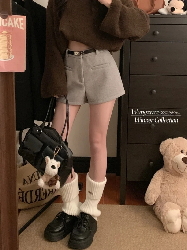 Bla Pantaloni da abito in lana Donna Autunno Inverno Vita alta Dimagrante Casual A-Line Strato base Pantaloni per stivali Pendolari Sle Colore puro