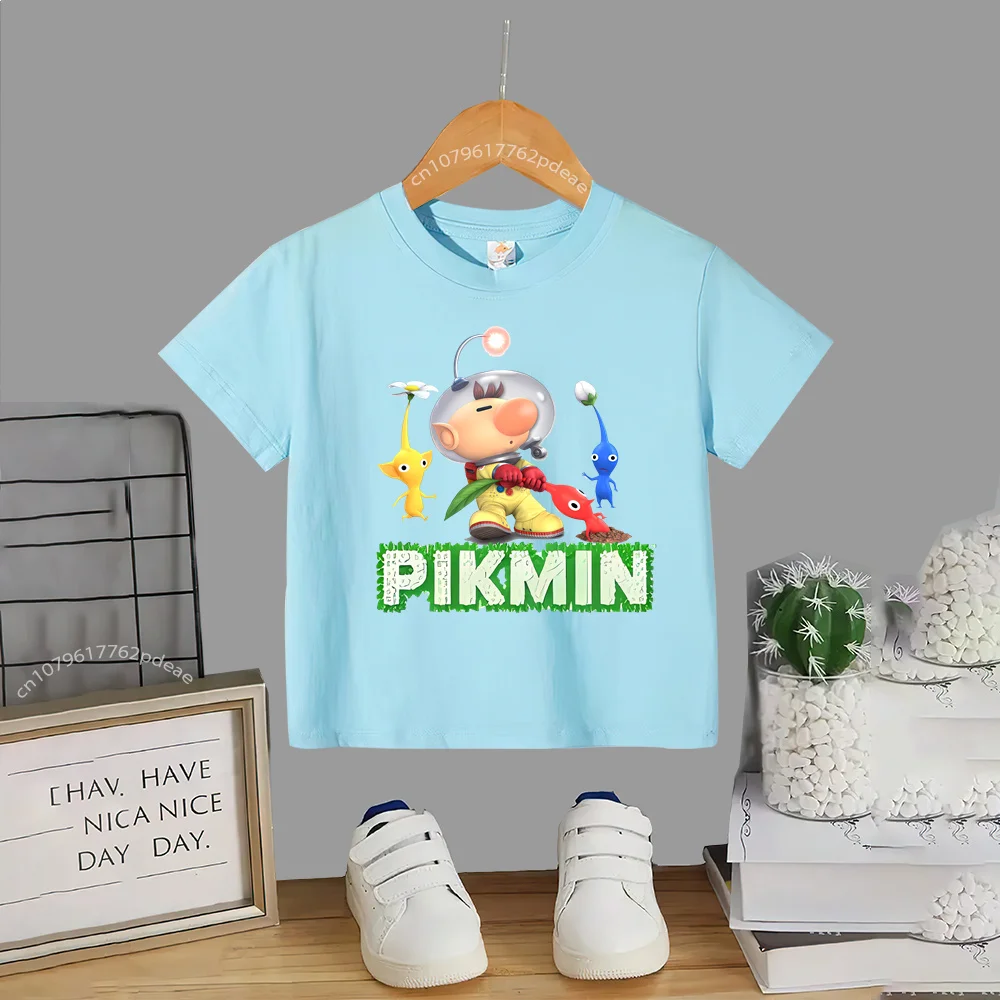 Teen Summer 100% Cotton T-shirt Kids Big ear Tutu Printed cotton T-shirt Sunshine Boys Girls Outdoor casual short sleeve