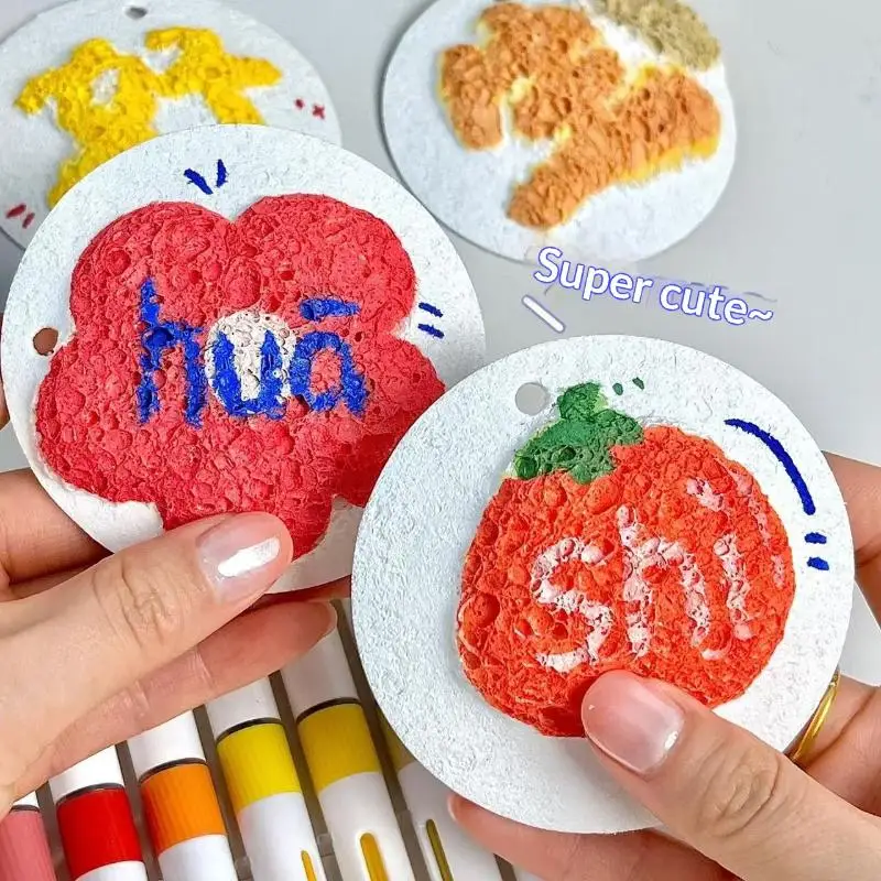 3D Magic Puffy Foam Texture Painting Paper Kids DIY Drawing Art Craft Sponge Canvas Board Educational Handicraft Toy view 6
