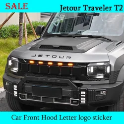 Fit for JETOUR Traveler T2 2023-2024 Car Front Hood Letter Logo Stickers Car Spare Tire Logo Stickers Automobile Exterior Parts