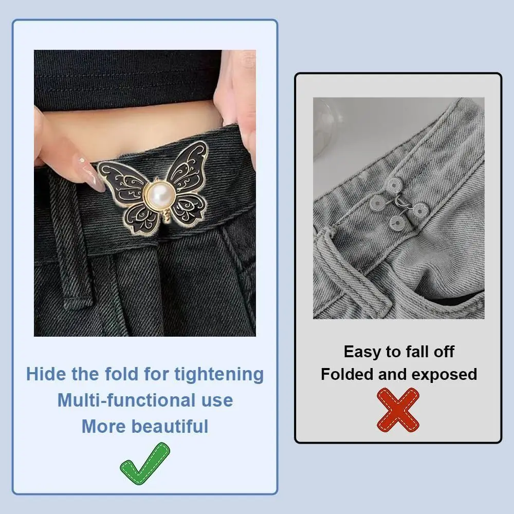 

New Adjustable Waist Pant Waist Tightener No Sewing Easy to Use Buckle Extender Buttons Pins for Waist