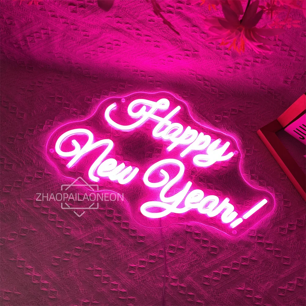 سنة جديدة سعيدة النيون علامات LED غرفة المنزل ديكور جدران حفلة عيد الميلاد أضواء النيون الديكور 2026 السنة الجديدة تخصيص الهدايا #6