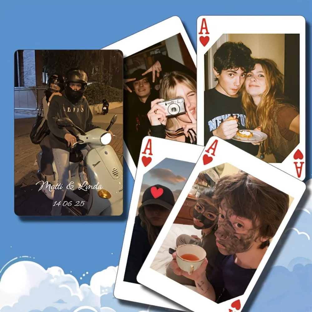 1pc Custom Photo Playing Cards Personalized Poker Deck 6 Front 1 Back Game Night Family Party Gift Birthday Gift Friends Adult