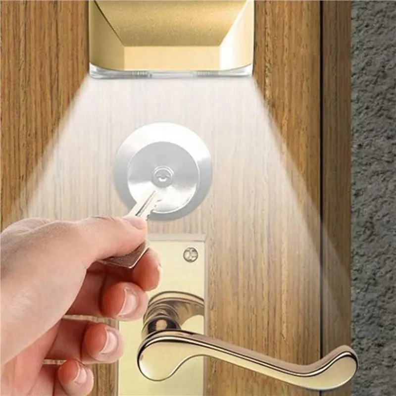 ABGI-2X LED Intelligent Keyhole Light Lamp Door Lock Sensor Lamp - Battery Operated Auto Sensor Motion Detector With 4 LED