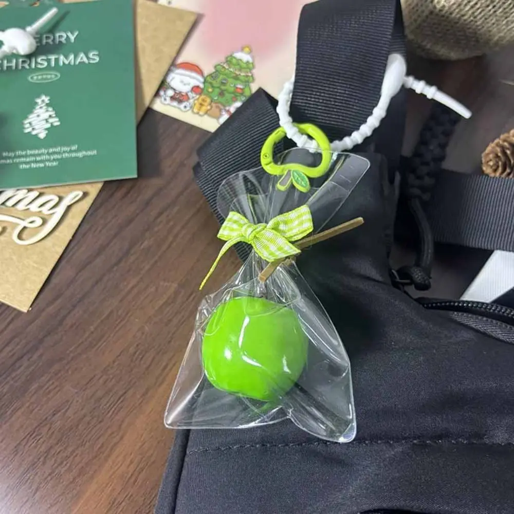 New Apple Keychain Portable Bag Keychain Foam Fruit Pendant Auto Interior Decor Accessories Rearview Mirror Fruit Pendant