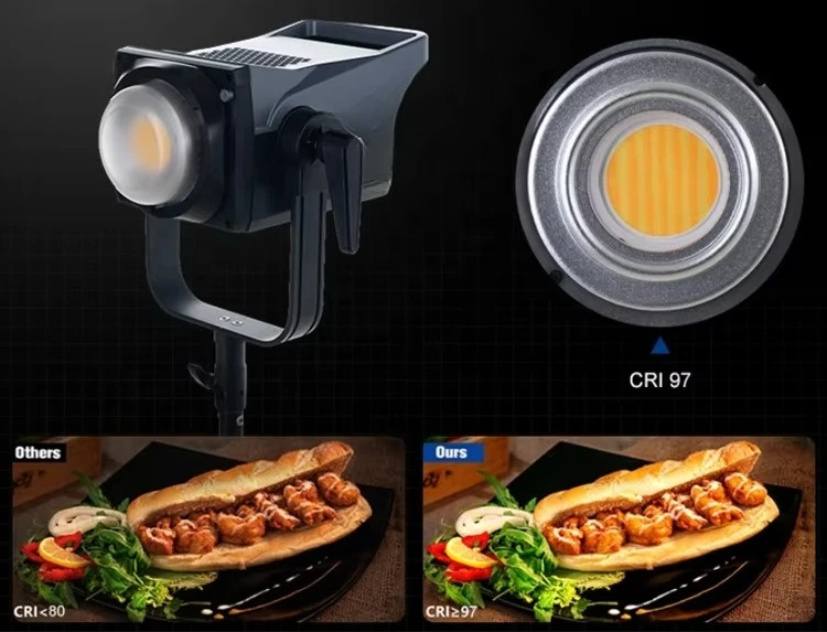 High CRI Aluminum Housing Adjustable 300w COB Led Video Camera Photography Light With App Remote Control