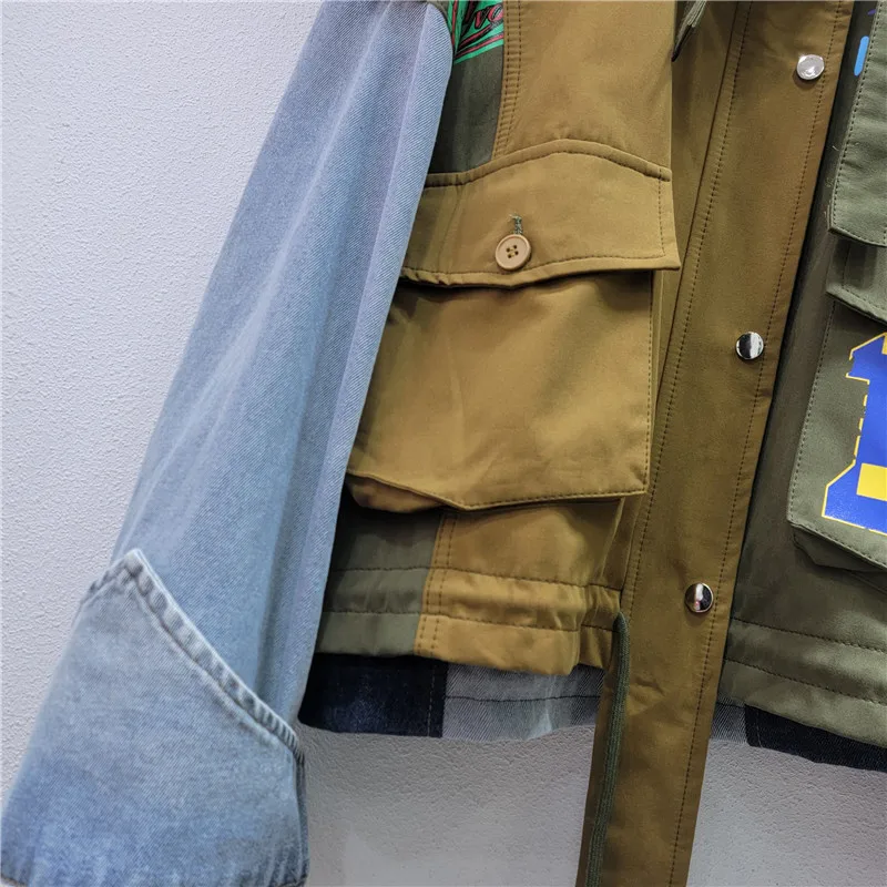 

Fashion Patchwork Jacket for Women Spring Autumn Short Jacket European Casual Loose Trendy Women Jacket