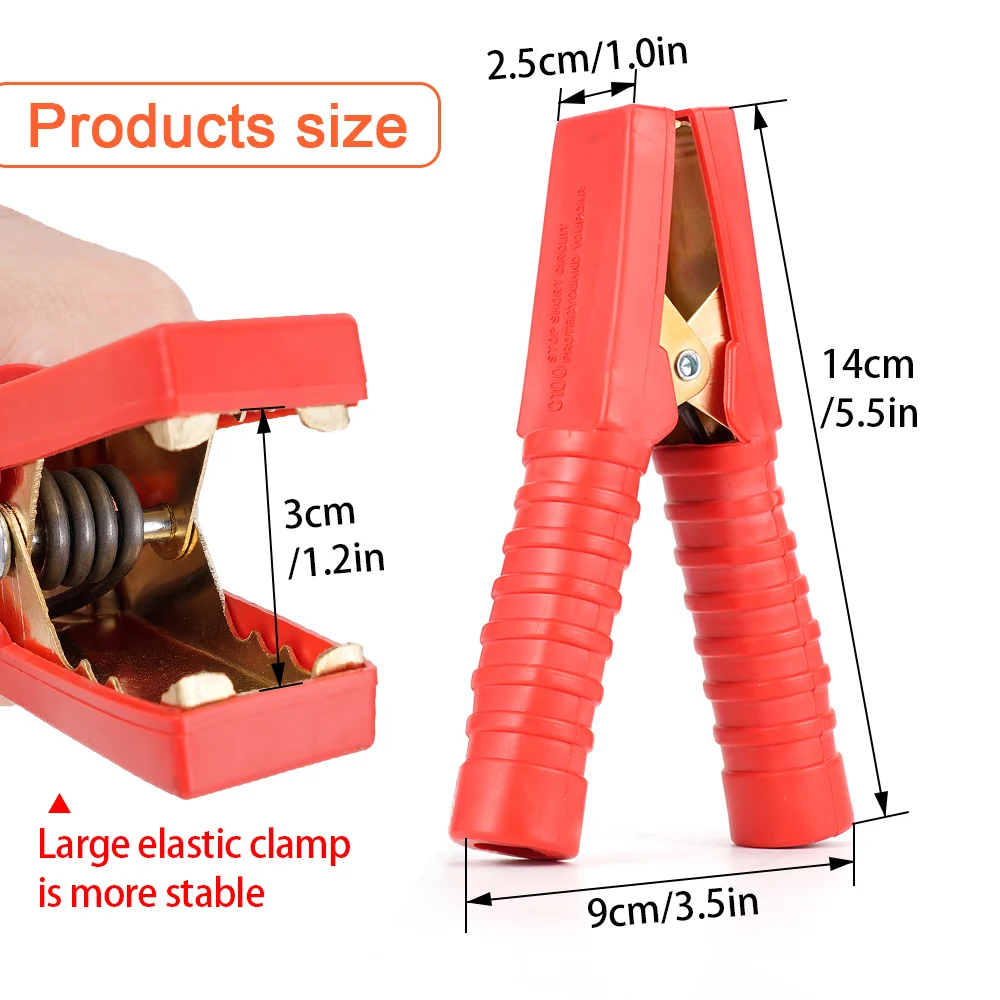 ワニ口クリップワイヤー接続用特別クランプ、家庭用エネルギー収納バッテリー、自動車、トラック配送用バッテリー、2個