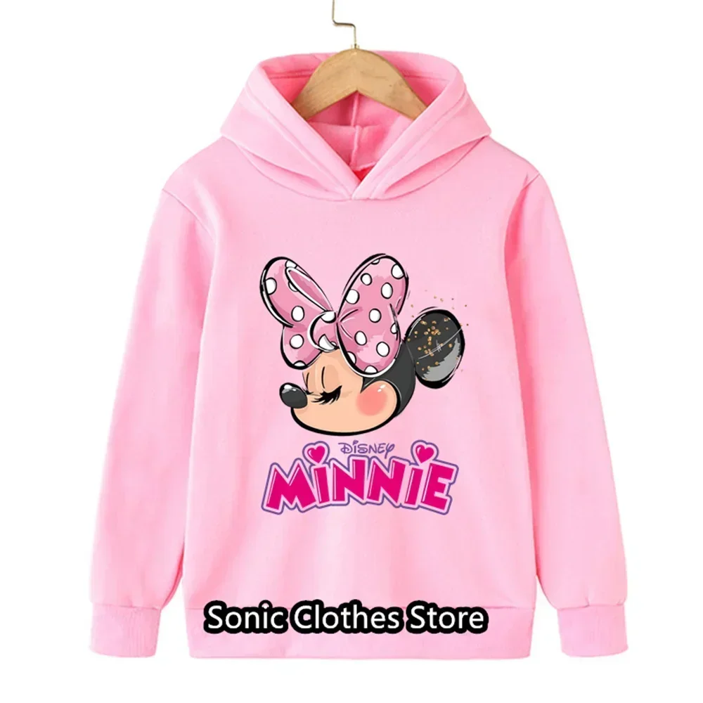 Anime Cartoon Children Kawaii Y2K Cute Manga Mickey Minnie Mouse Hoodie Clothes Kid Girl Boy Sweatshirt Hoody Baby Pullover