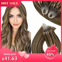 VeSunny Remy Micro Loop Human Hair Extensions ลูกปัดผม Silky Soft Micro Ring ต่อผม1G/Strand 50G