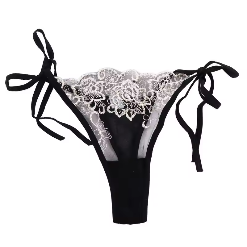 Ladies Women Embroidery Transparent Lingerie Lace Panties Underwear Panty Brief - Image 7