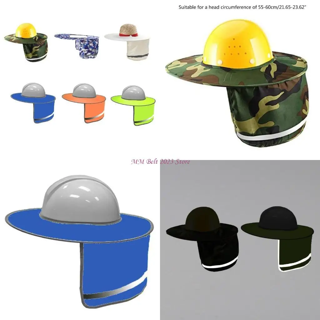 49ME HardHats Sunshade with Reflective Strip Wide Brimmed NeckProtections for Helmets