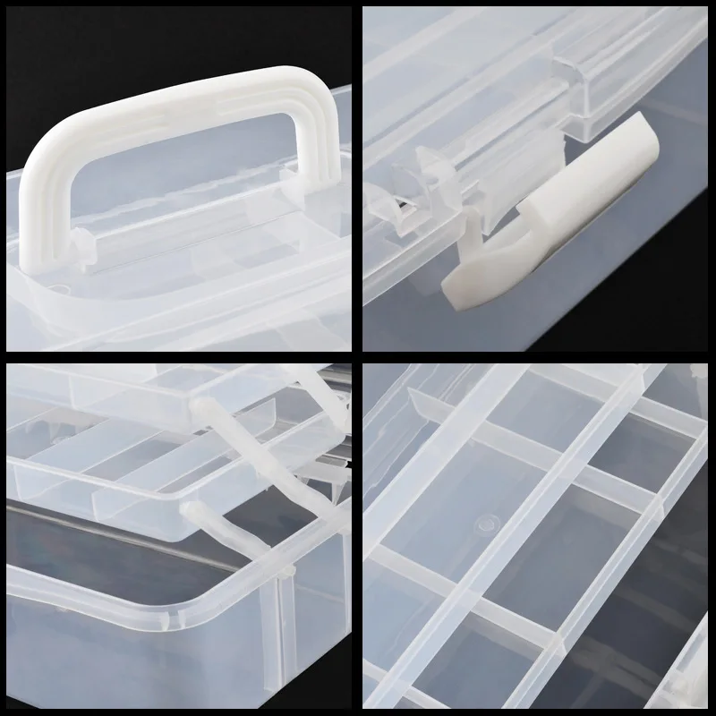 Sealed Plastic Storage Box Protable Weekly Hygiene Removable Pill Case Nail Art Accessories Diamond Jewelry Organizer