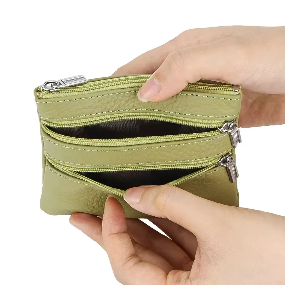 محفظة نسائية للعملات المعدنية عالية الجودة من جلد البقر، محفظة جديدة بسيطة لتغيير العملات المعدنية، محفظة نسائية للعملات المعدنية من الجلد الأصلي