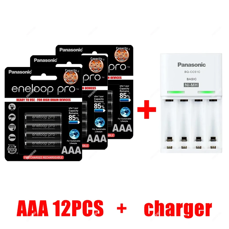 Originele Panasonic Eneloop Pro 950mAh AAA-batterij voor zaklamp speelgoedcamera Vooraf opgeladen oplaadbare batterijen met hoge capaciteit