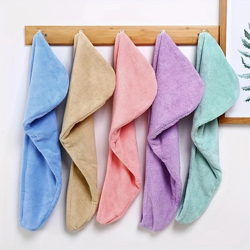 Super Absorbent Quick Dry Hair Towel Bonnet  Solid Color Women Bath Cap