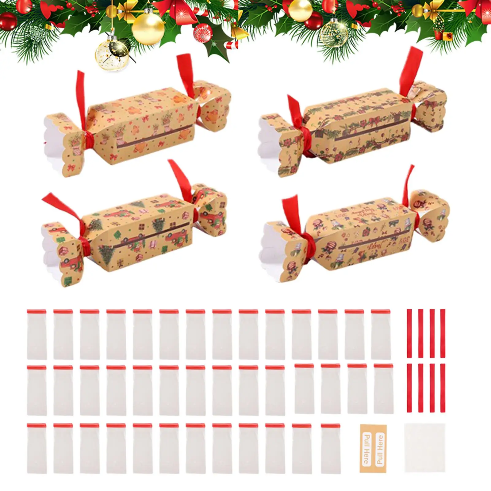 4Pcs Christmas Money Pull Box  DIY Festive Cash Pouch & Money Holder, Pull Pouch Gift for Kids Teens Adults Couples Family