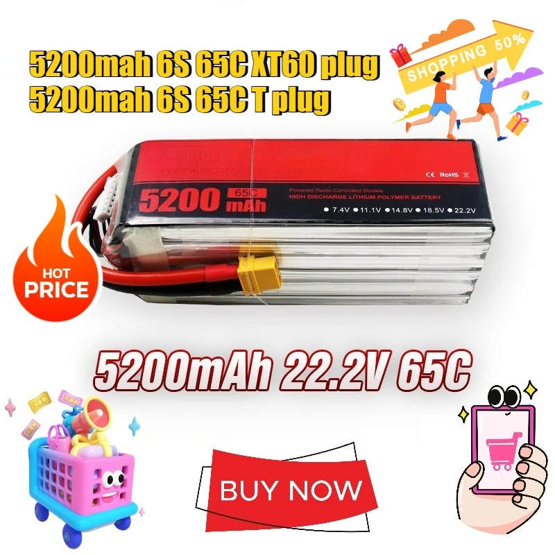 

5200mAh/6S/22.2V/65C for Baiter Drone Model Battery