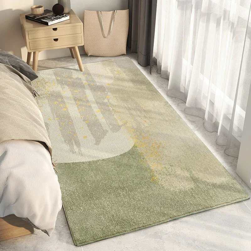 Geometric Strip Bedside Carpet Green Wabi Sabi Living Room Fluffy Soft Carpets Bedroom Bedside Sofa Coffee Table Bay Window Rug