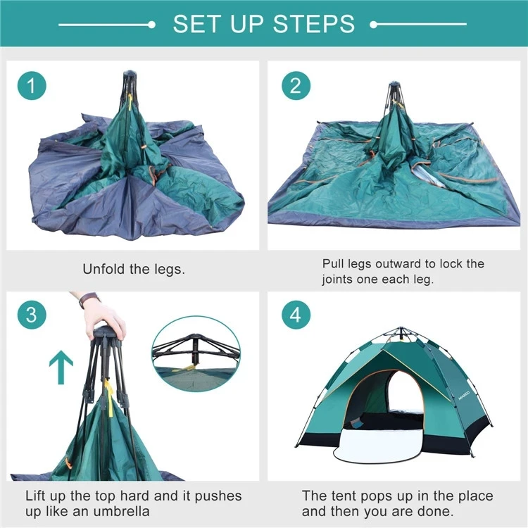 Outdoor Waterproof 2-3 Person Camping Hiking Beach Folding Automatic Popup Instant Camping Tent Manufacturer China view 4