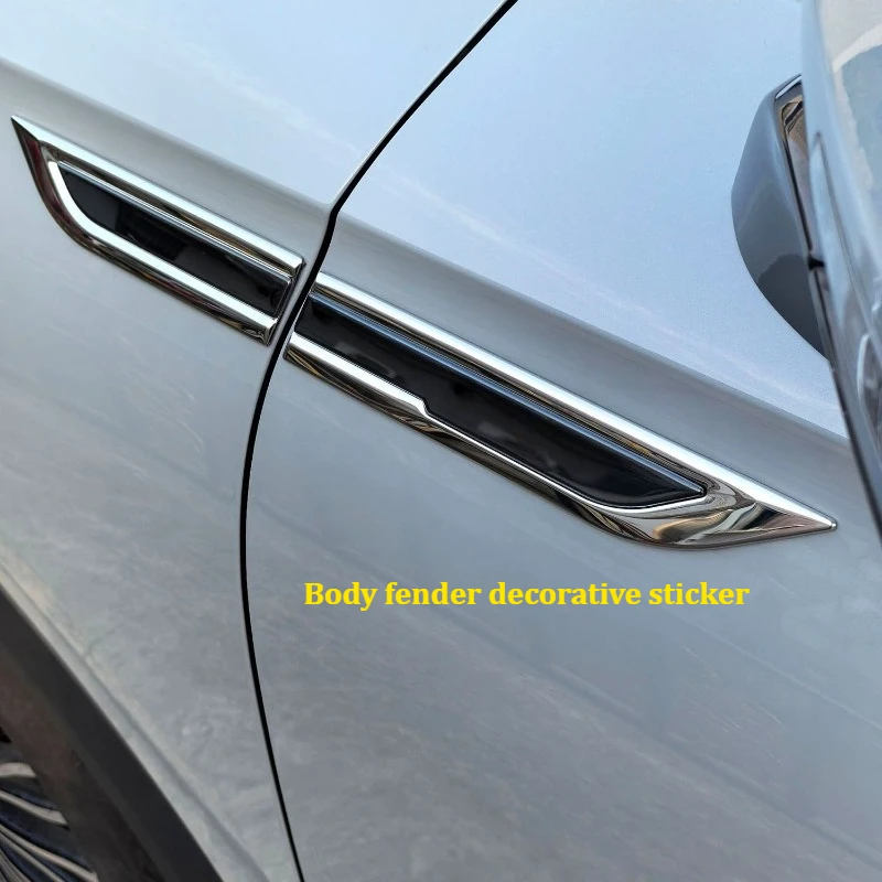 for GWM Cannon Alpha 2023~2025 Leaf panel side stickers/door fender decorative stickers/body exterior modification bright strips