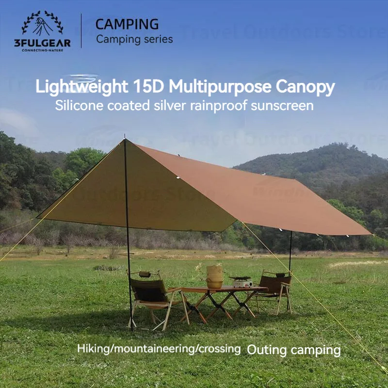 

3F UL GEAR Ultralight 15D Silicon Coating Sun Shelter Outdoor Picnic Waterproof Sunshade Pergola Beach Tent Hammock Tarp