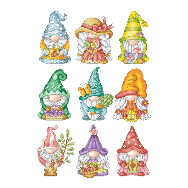 Picnic dwarfs cross stitch kit cotton thread 18ct 14ct 11ct unprint canvas stitching embroidery DIY