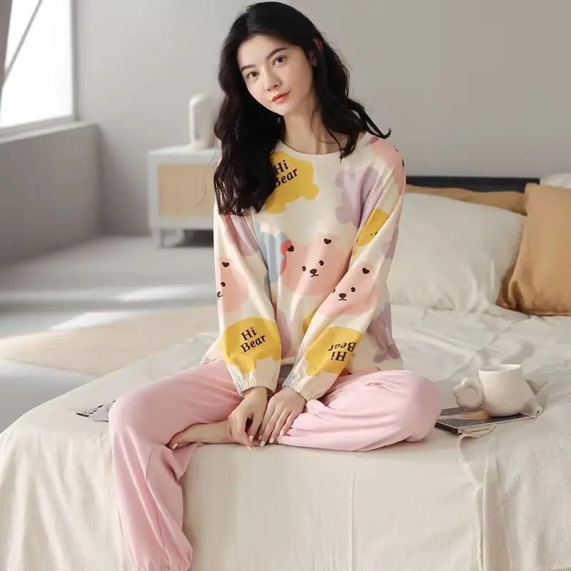 Spring Autumn Ladies New Pajamas Loungewear Set Teenage Cartoon Homewear Student Pajamas Homewear Plus Size Autumn Winter Homewe