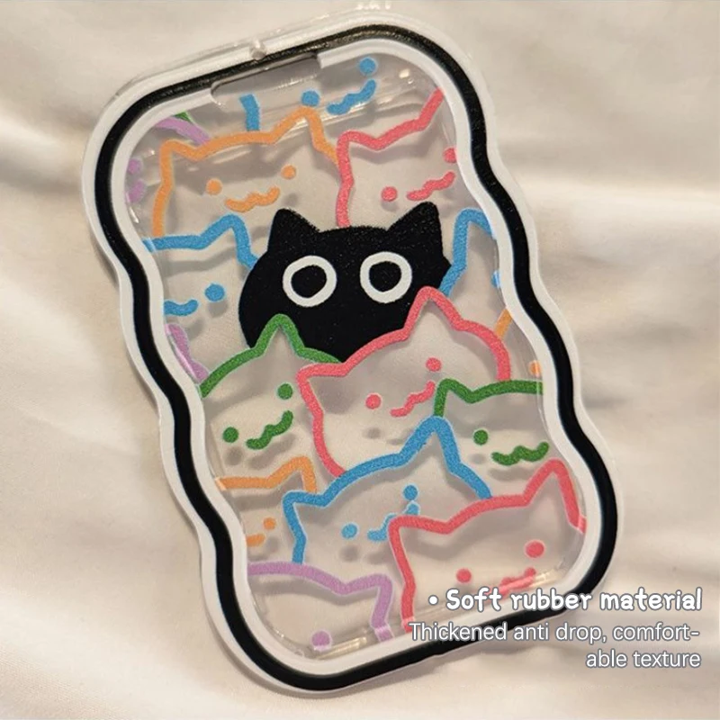 Line CAT 3นิ้วกระเป๋าเก็บบัตรรูปภาพพวงกุญแจกระเป๋าเก็บบัตรโปร่งใสซองใส่บัตรนักเรียนเคสป้องกันภาพถ่าย