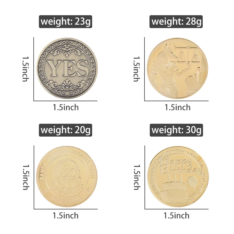 نعم أو لا تذكارية عملة تذكارية عملات غير عملة لعبة الدعامة تحدي عملات عيد الميلاد المجموعة #2