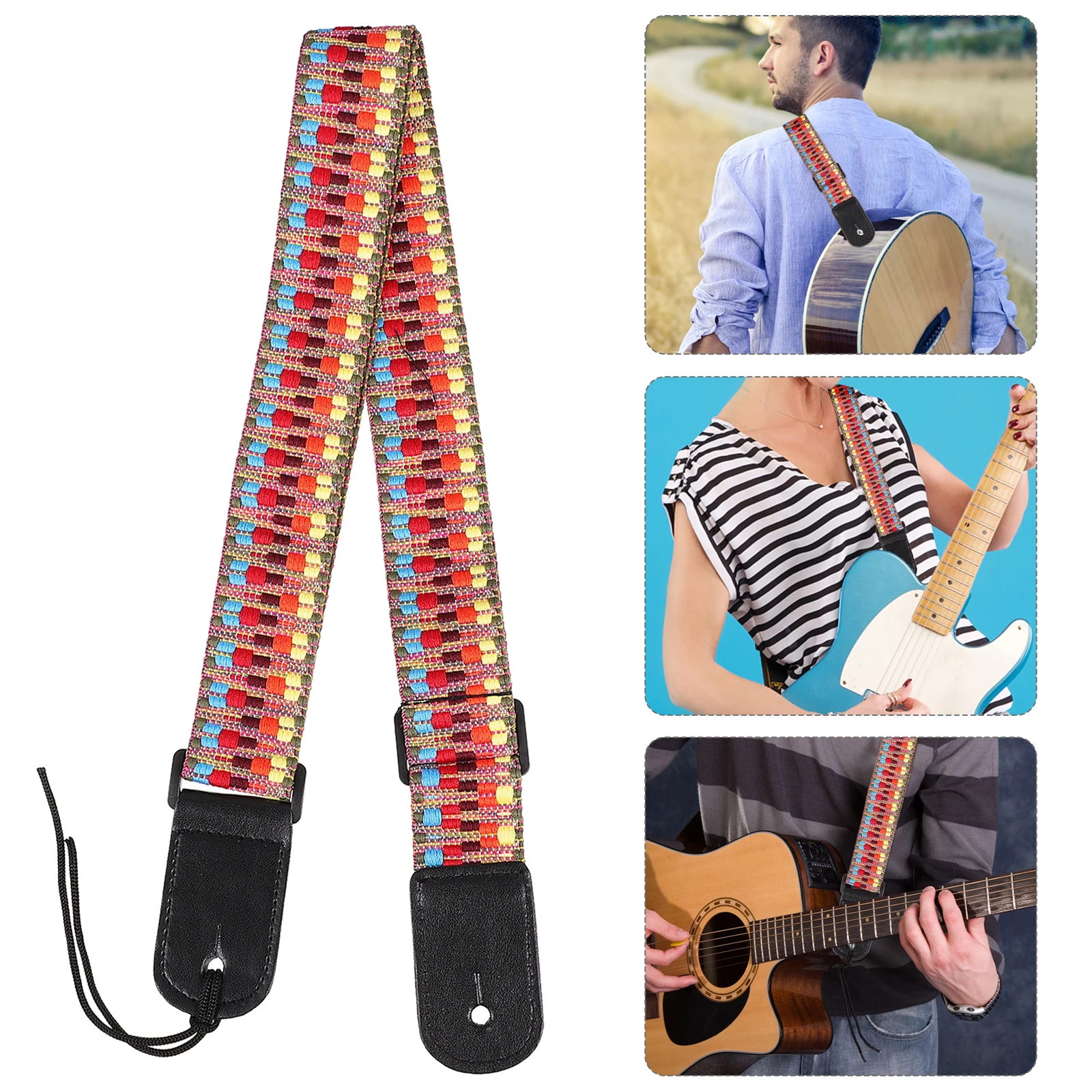 

Guitar Strap Ukulele Neck Belt Sling Adjustable Instrument Accessories Shoulder