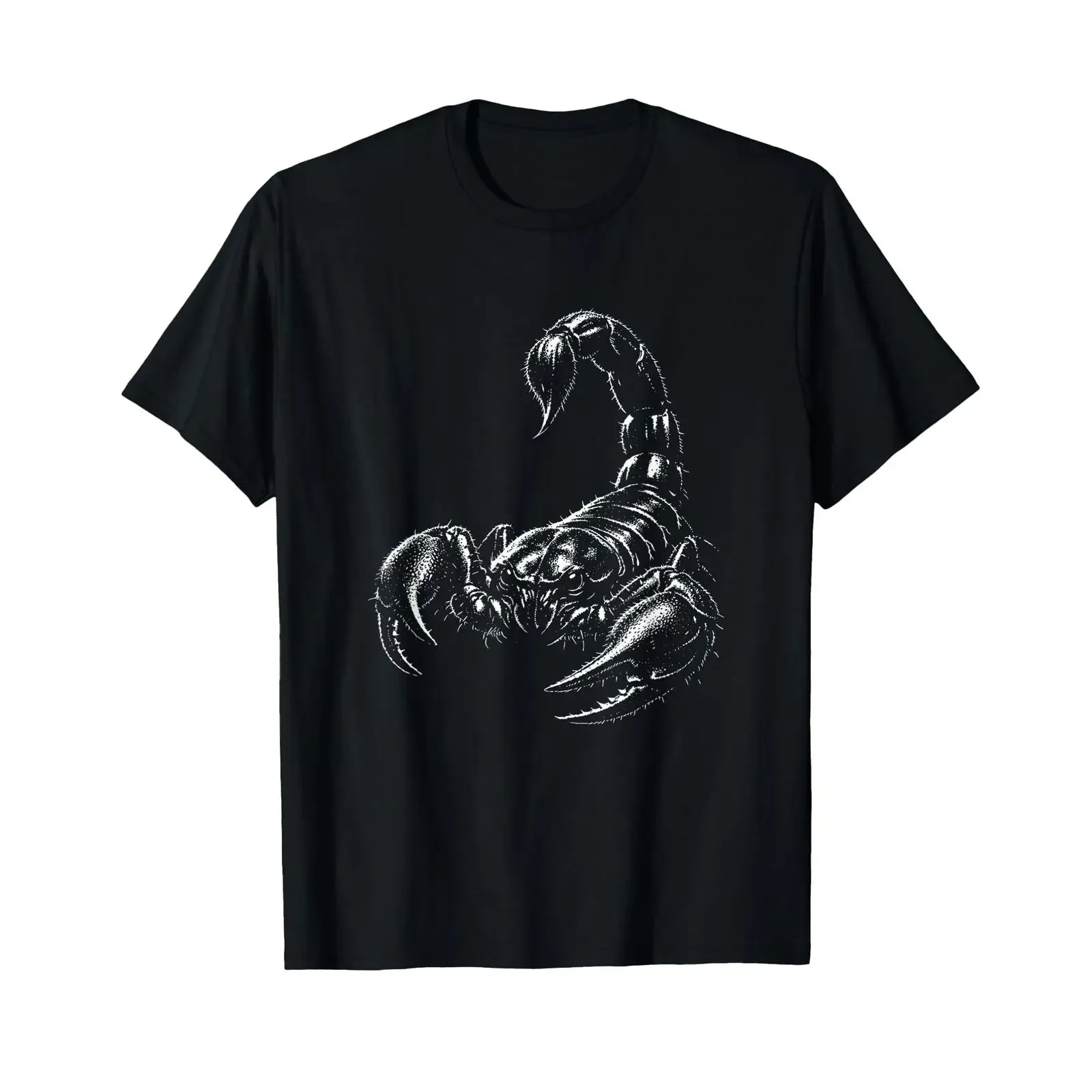 Camiseta Vintage Skorpion Porträt Preto e Branco para Amantes de Animais, Lavada, Macia, Roupas de Designer, Ligeiramente Unissex, Moda Casual