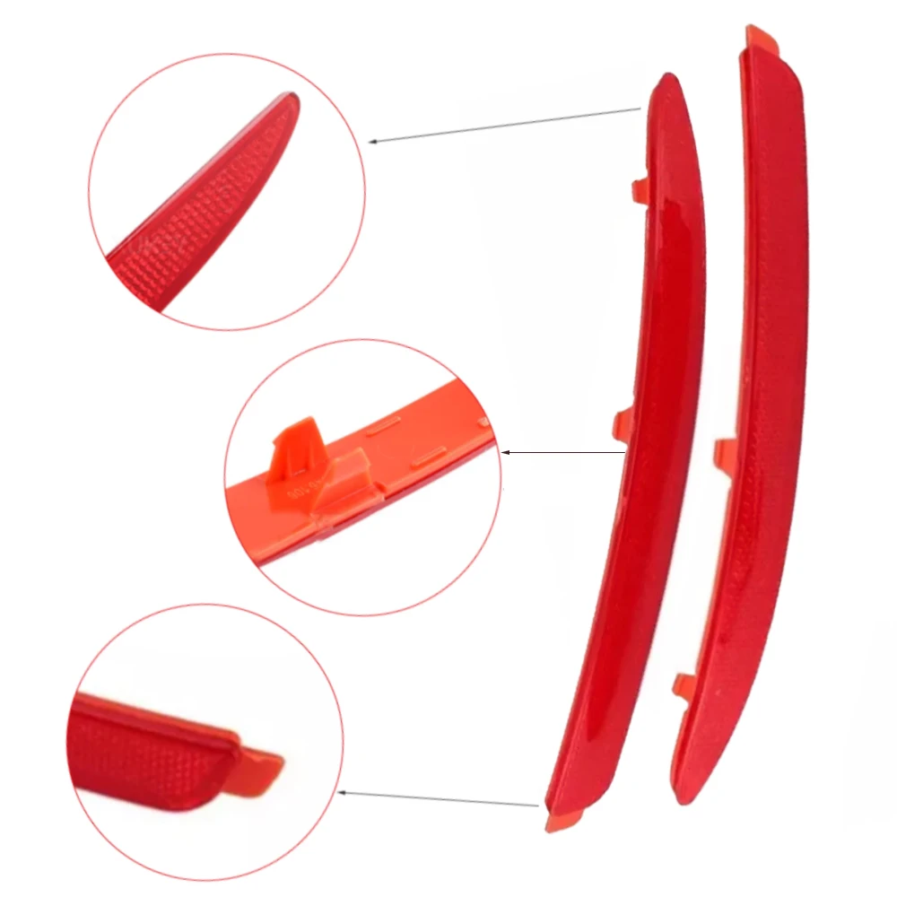 Rear Bumper Reflectors Cover Auto Warning Stop Lamps reflective strips For Skoda Octavia A5 A6 2010-2014 1Z0945105 1Z0945106