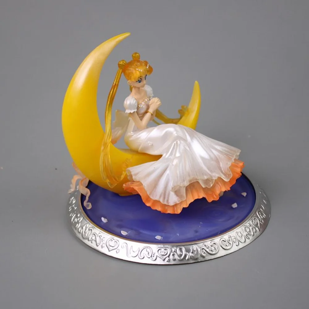 Sailor Moon Ornament Anime Surrounding Aesthetic Figure Model Glowing Night Light Room Desktop Decoration Cute Toy Children Gift view 5