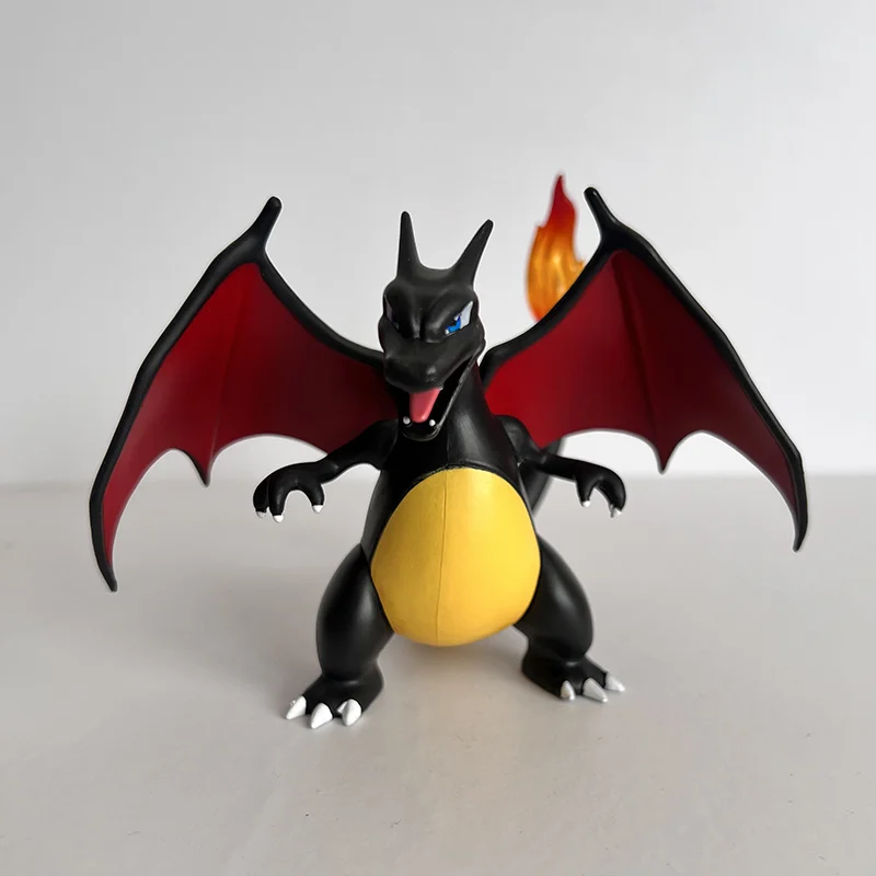 Pokémon Figura Anime, Charizard Escuro Dragão Fogo-Respiração Modelo PVC, Gk Dos Desenhos Animados Envolvente, Enfeites de Desktop, Presente Brinquedo Boneca