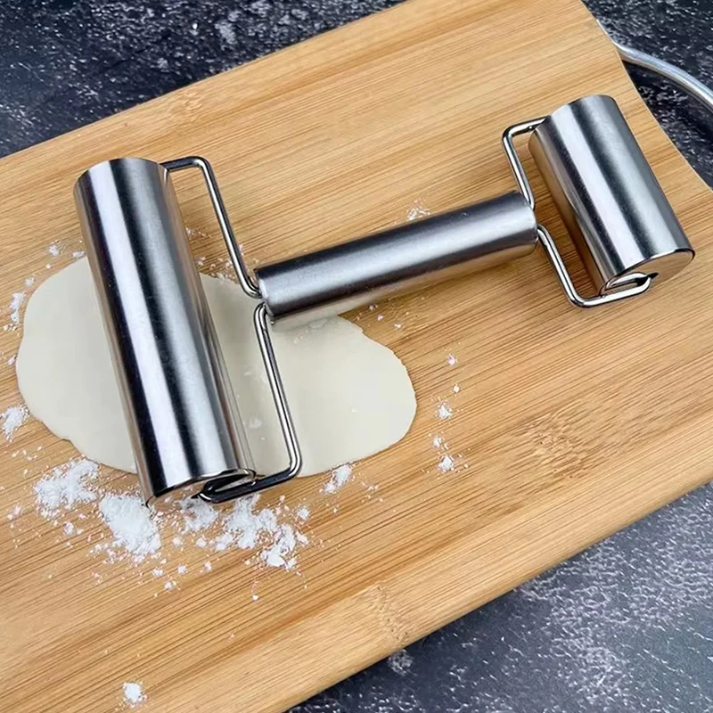Kitchen  Single/Double Head Stainless Steel Rolling Pin Non-stick Dough Pastry Roller Dumplings Machine Noodles Pizza Pies Tools