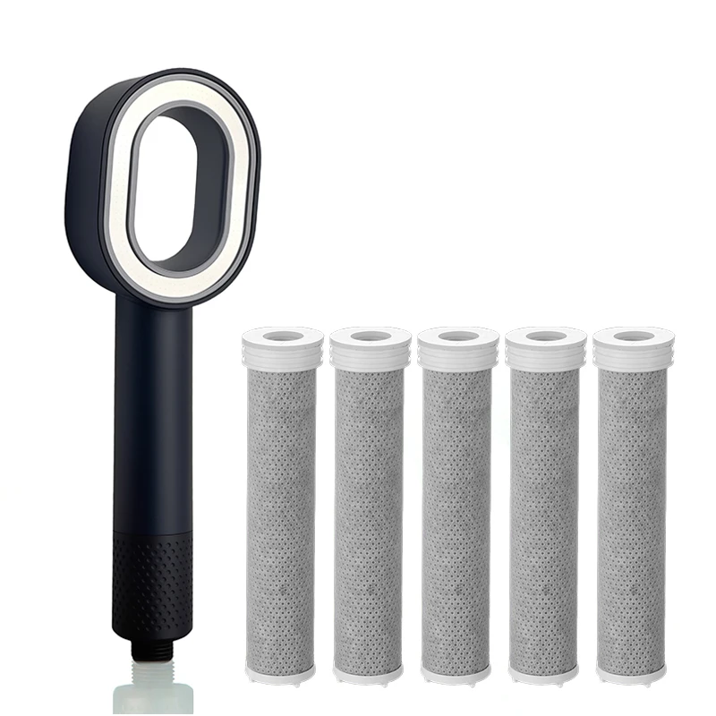 

Filter Shower head Beauty High Pressure Black Hand Hold ShowerHead Water Saving Filtration Purification Bathroom Accessories