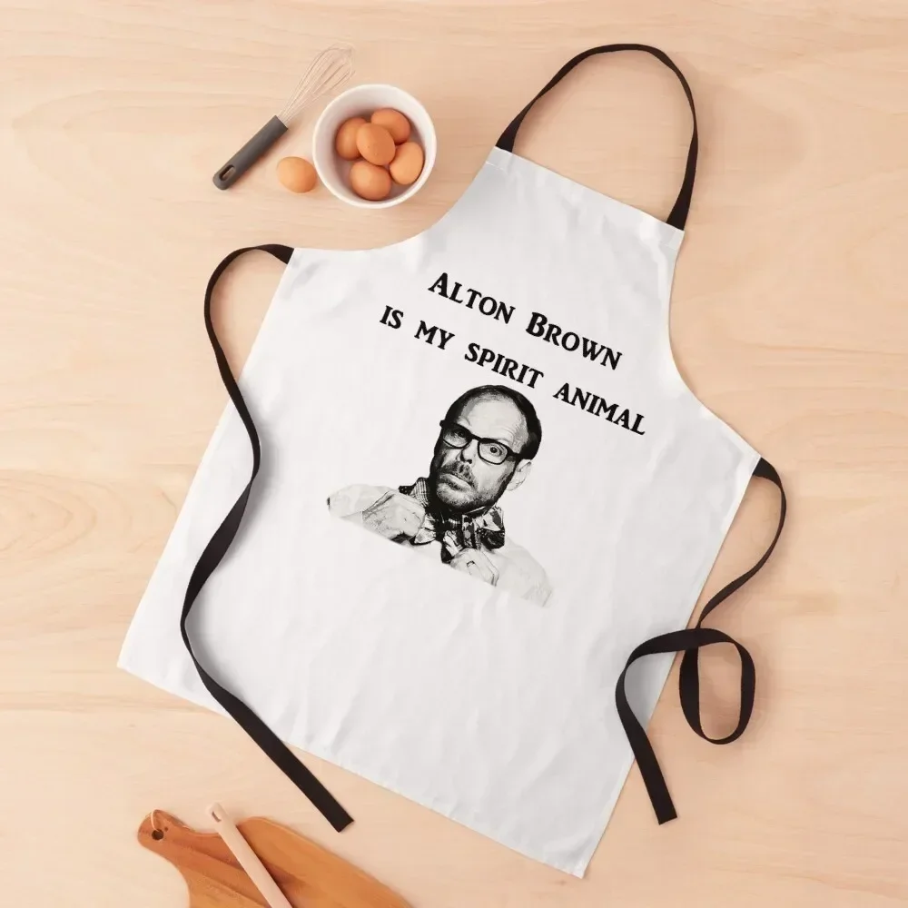 Alton Brown is My Spirit Animal Gift Idea Tee for Women Classic Retro Vintage Graphic Apron Salon Apron