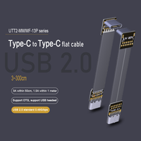 Type C Male to Female Flat USB 2.0 Cable 480Mbps 3A Charging Data Sync OTG Connector 90 Degree Foldable Short FPV Cord