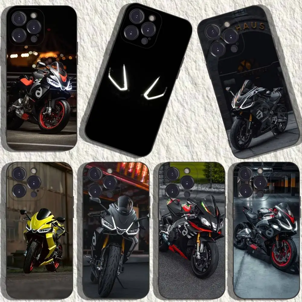 

A-Aprilia Motorcycle Phone Case For iPhone 17,16,15,14,13,12,11,Plus,Pro Max,XS,X,XR,SE,Mini,8,7,Soft Silicone Black Cover