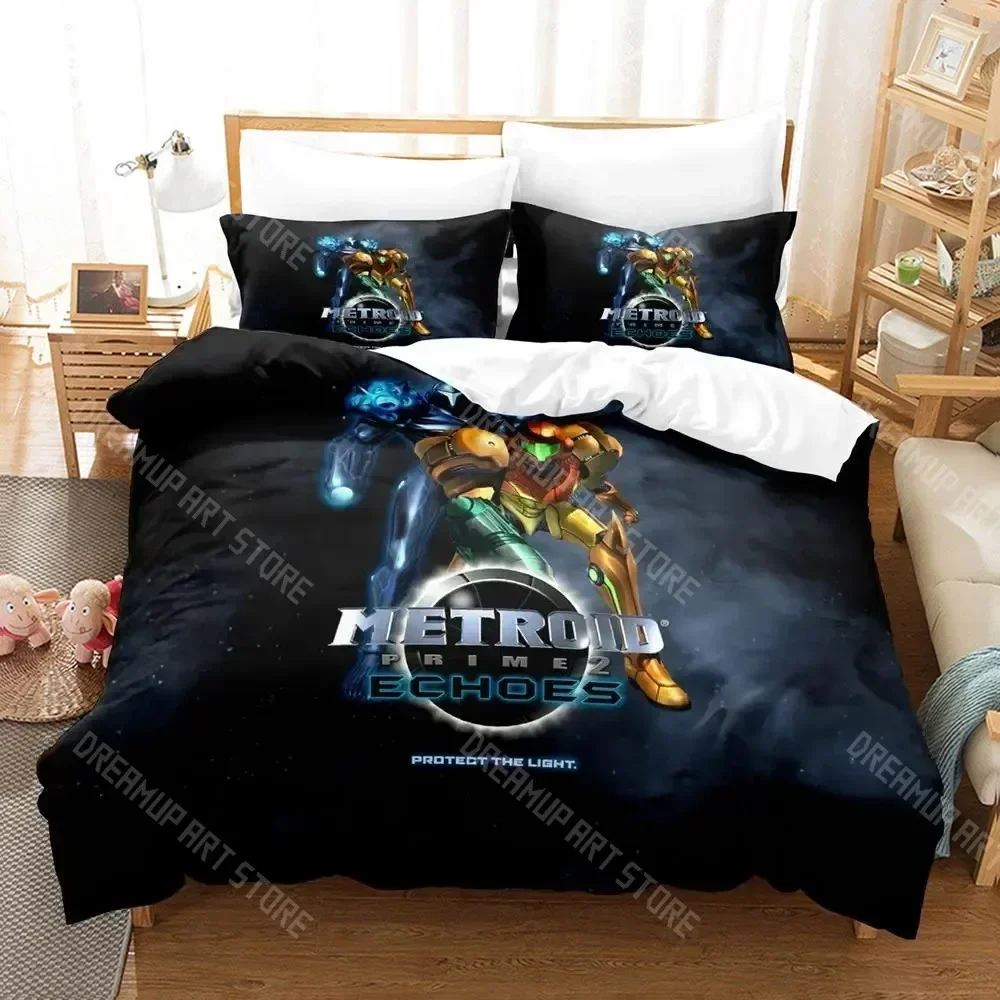 2026 3D Print Metroid Prime Bedding Set Single Twin Full Queen King Size Bed Set Adult Kid Bedroom Duvetcover Sets Game