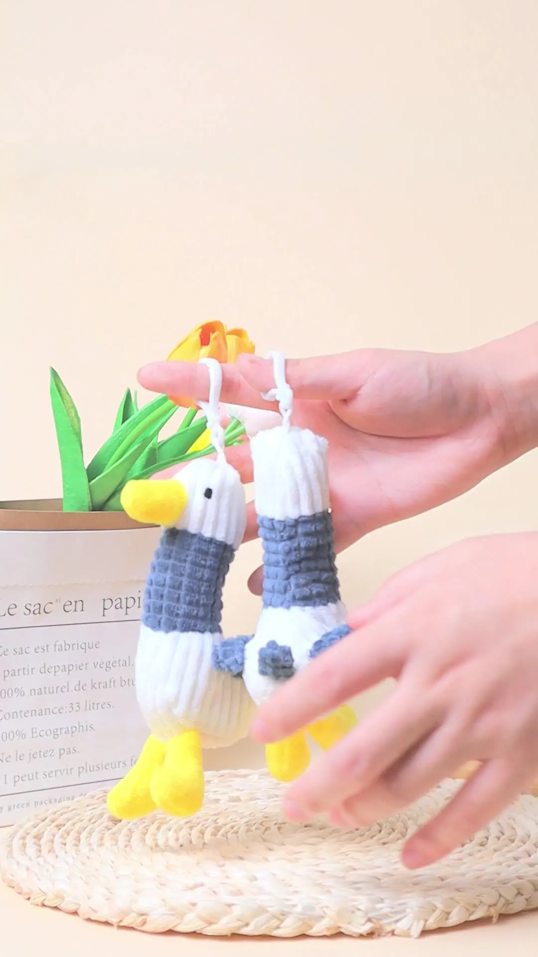 

Cute Seagull Plush Duck Keychain Jiayou Duck Animal Keyring Bag Charm Stuffed Doll Cartoon Gift Bulk Order Wholesale​