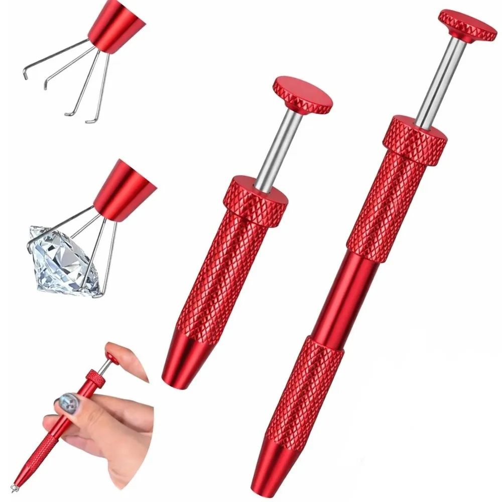 1/2pcs Stainless Steel Piercing Ball Grabbers Anti-Slip Precision Multifunctional Claw Tweezers 4-Prong Professional