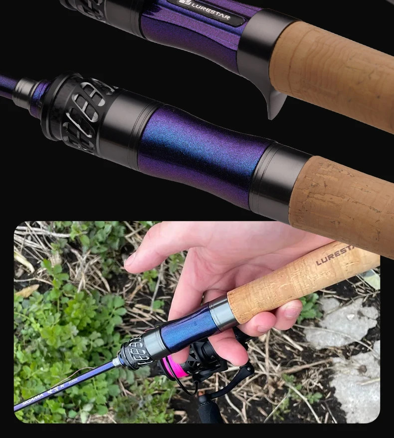 PURELURE SigamaII Ultraleichte Carbon-Angelruten MF Action 2-teilig UL/L Power Spinning/Casting Reiserute zum Angeln – Detail 6