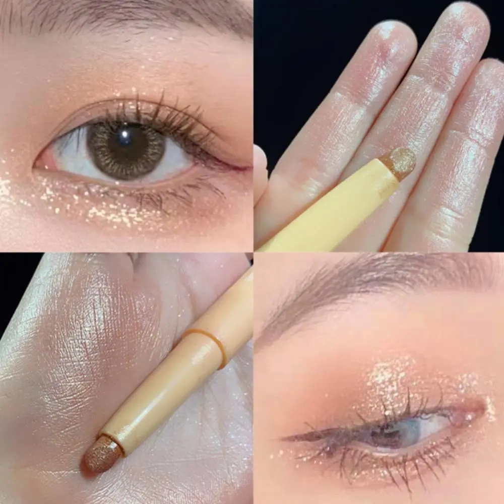 Lápiz resaltador, barra de resaltado, 3 colores, sombra de ojos, maquillaje de labios, lápiz de gusano de seda tumbado, contorno de ojos, ilumina los cosméticos